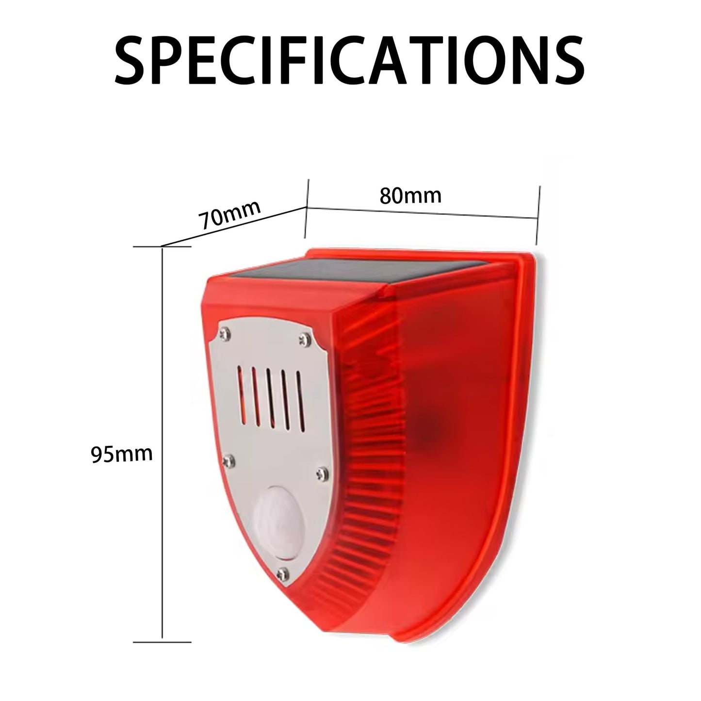 QXMH Solar Outdoor Motion Sensor Alarm: 129db Dog Barking & Gunshot Sound,Loud Motion Detector Noise Maker,Barking Dog Alarm Strobe Light Warning Lamp for Home Yard Barn