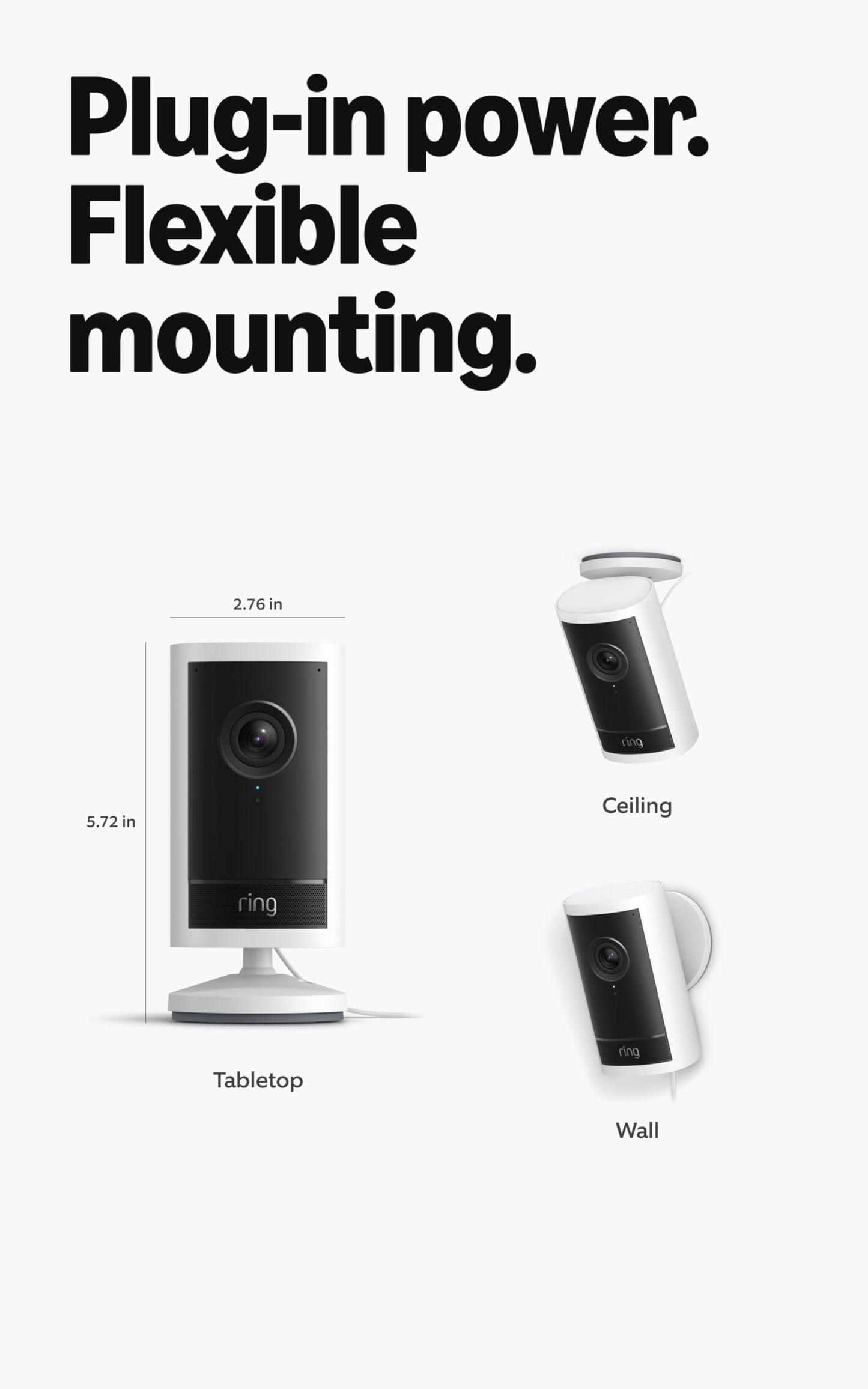 Ring Outdoor Cam Pro, Plug-In (newest model), Home or business security, Retinal 4K with wide-angle video, 10x Enhanced Zoom, and Low-Light Sight, Black