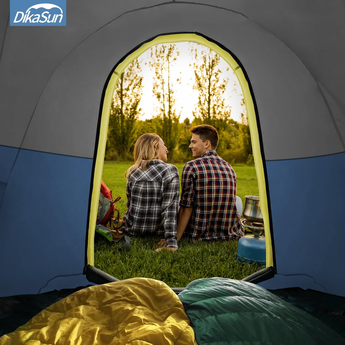 Truck Bed Tent, Double Layer Truck Tent 6.4-6.7 Ft, Waterproof PU3000mm Tear-Resistant Pickup Tent for 2 Person Camping and Outdoor with Awning(Cyan)