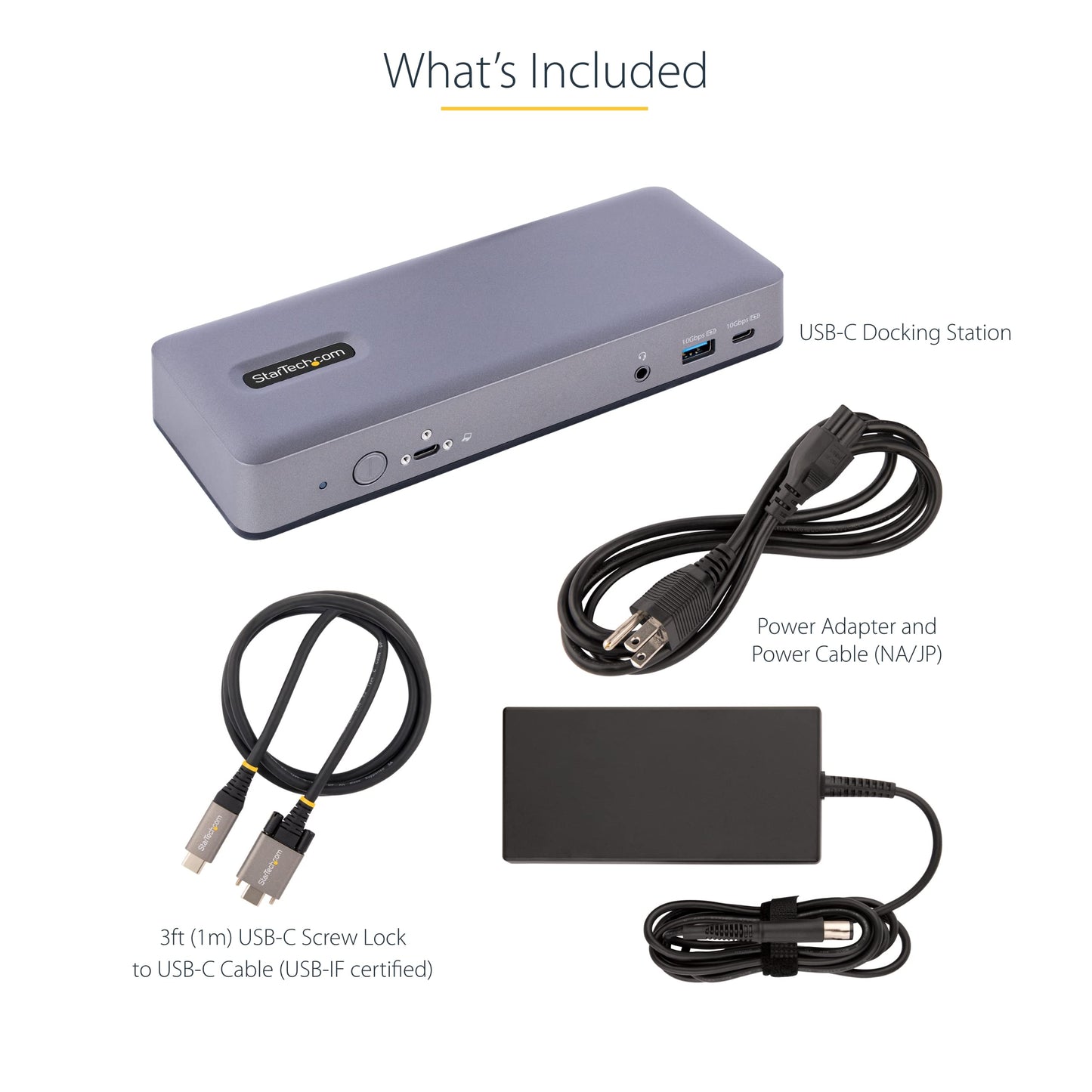 StarTech.com USB-C Docking Station Multi Monitor HDMI/DP/USB-C Video Output, Triple Monitor 4K30/Dual 4K60, 7-Port USB Hub, 60W Power Delivery, GbE, 3.5mm Audio, Works with Chromebook, TAA