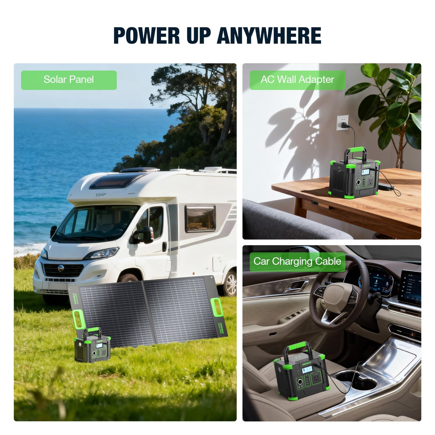 Portable Power Station 330W Solar Generator 288.6Wh, 60W USB-C PD Fast Charging, Pure Sine Wave AC Outlet, 5W Wireless Charger, LED for RV Camping, CPAP Emergency Backup & Off-Grid Living (Peak 600W)