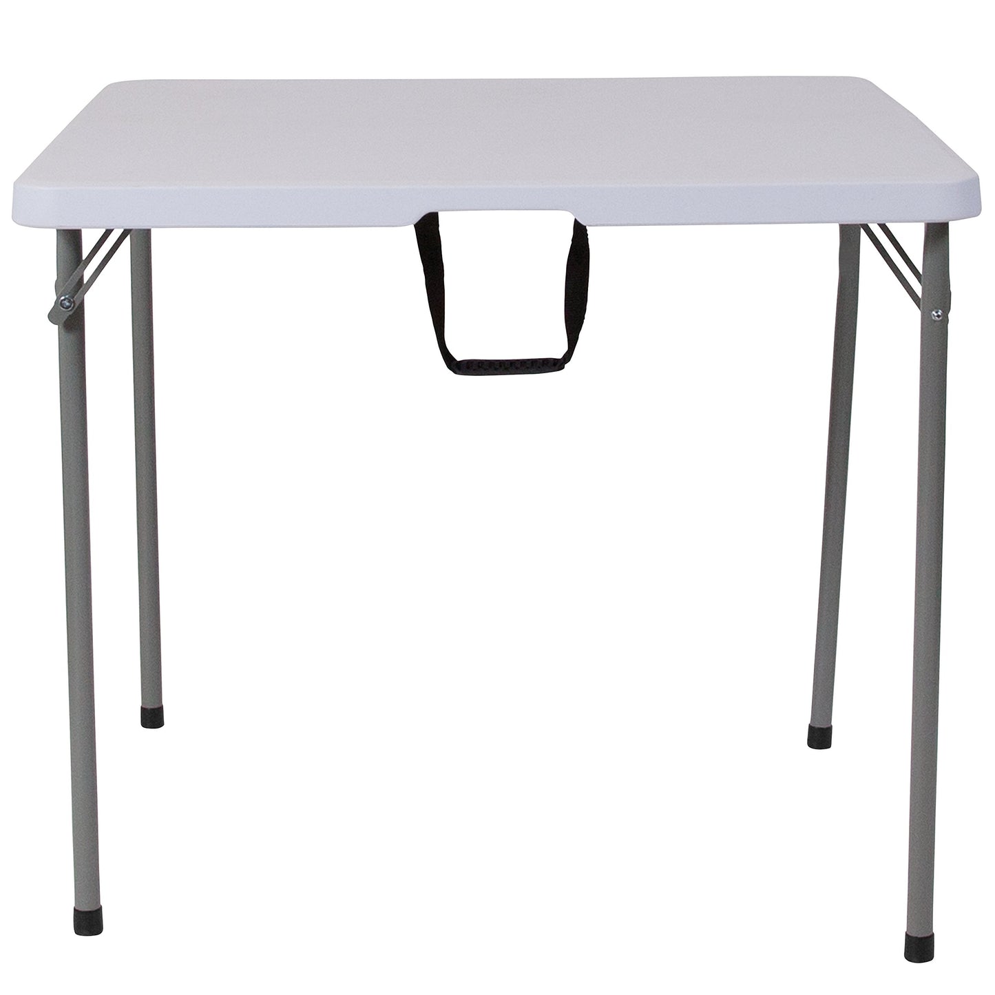 Flash Furniture Kathryn 2.79-Foot Square Bi-Fold Granite White Plastic Folding Table with Carrying Handle