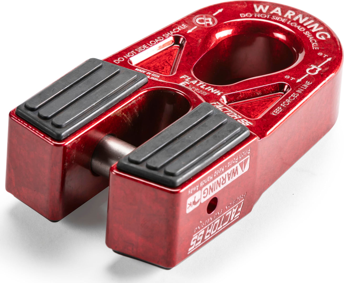 Factor 55 Flatlink E Closed Winch System, Compatible with All Roller Fairlead License Plate Brackets - Red