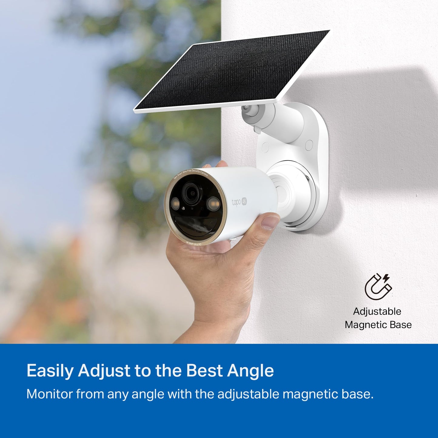 Tapo MagCam 4K Outdoor Wireless Security Camera โ Battery Power with Solar Charging, Magnetic Mount, Person/Vehicle Detection, Subscription-Free Local or Optional Cloud, Works with Alexa, C460 KIT