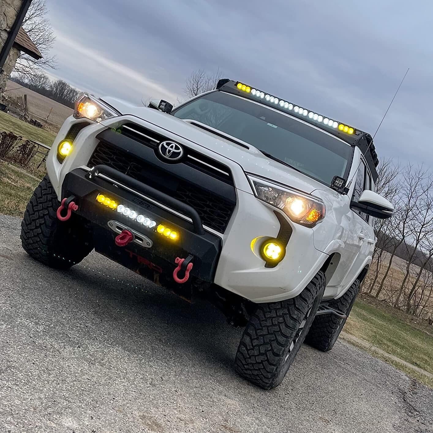 Willpower 32 inch LED Light Bar Single Row White Amber Dual Color 180W Off Road Light Bar Spot Flood Combo LED Work Light Truck UTV 4x4 Cars SUVs ATVs Boats Fog Driving Light with Wiring Harness kit