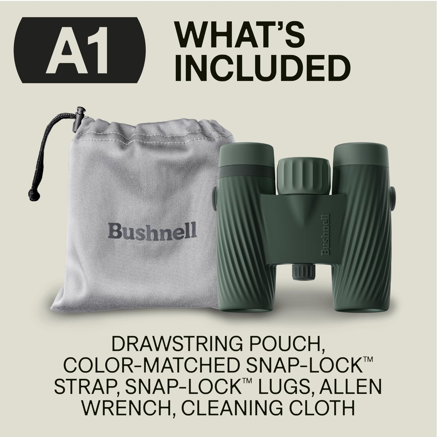 Bushnell A1 10x25 Compact Binoculars for Adults & Kids, Waterproof, Fogproof, 10X Magnification, Fully Multi-Coated Lenses & Rubber Armor - Cilantro Green