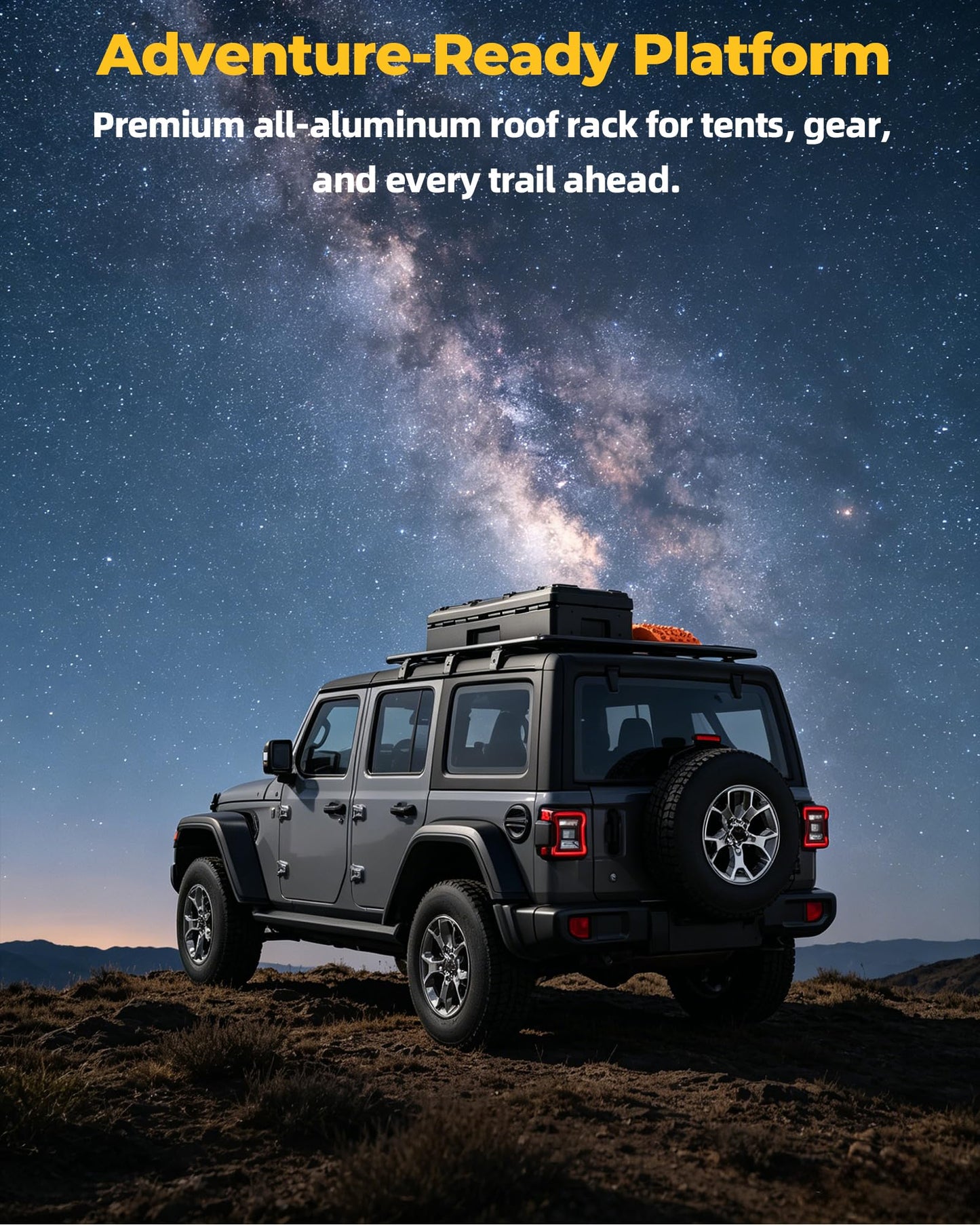 Trumgeta Jeep Wrangler JL Roof Rack Platform 2018-2026, 56" x 82" All Aluminum Rooftop Cargo Rack with T-Slot System, 700 lbs Dynamic 900 lbs Static Load, Overland Rack for Rooftop Tent Camping Gear