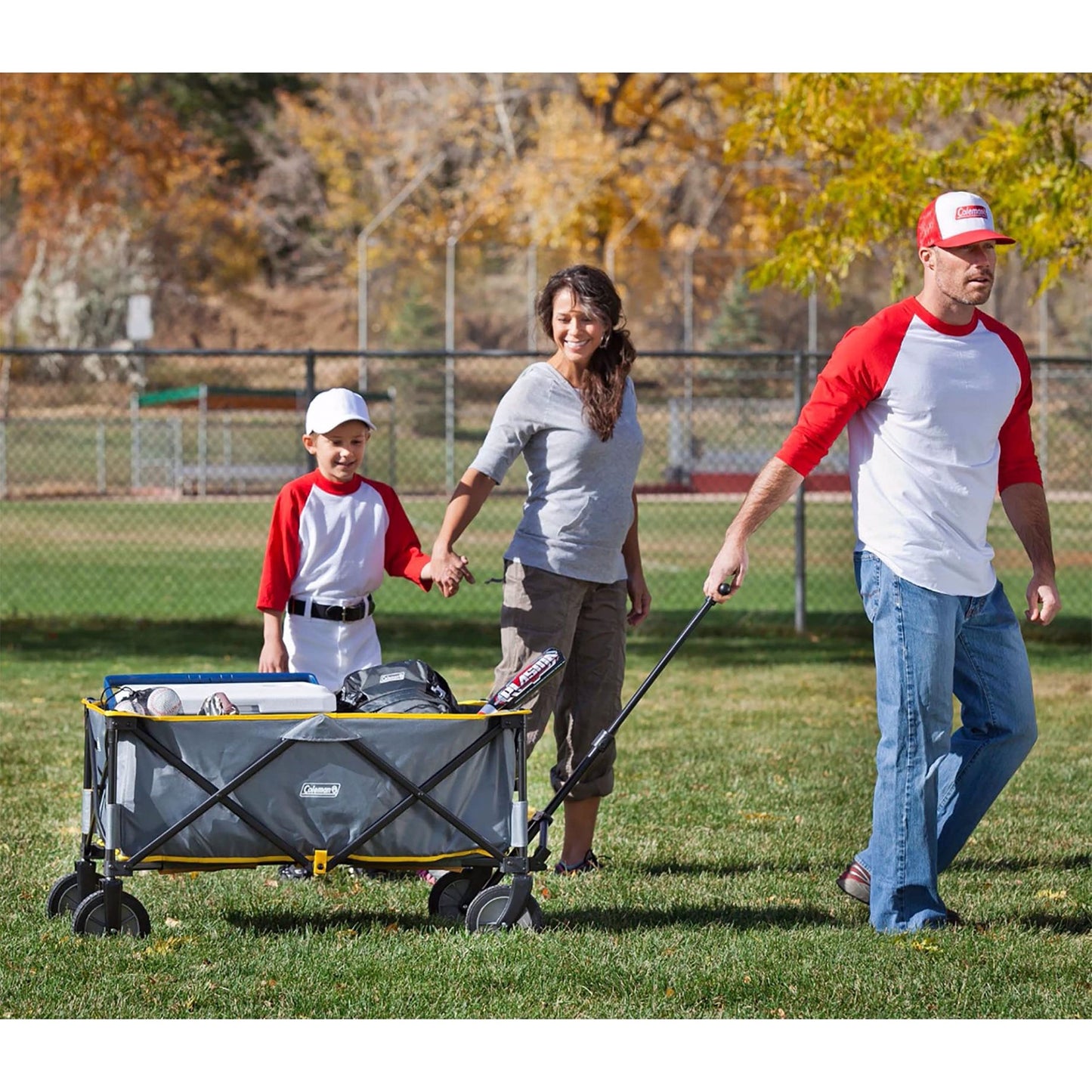 Coleman Portable Folding Utility Wagon with 5 Cubic Feet of Space & Reinforced Bottom Great for Camping Groceries Home Projects or Going to the Park & Beach Supports up to 150lbs