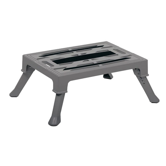 Stromberg Carlson 19″ x 14″ Adjustable RV Platform Step, Lightweight Rust-Resistant Cast Aluminum, Portable Step Stool for Campers, 3-1/8″ and 8-1/8″ Height, 1000 lbs Capacity, Rubber Feet
