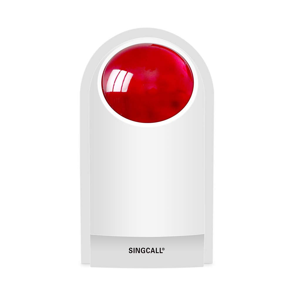 Strobe Siren Panic Alarm Button Siren Alarm with Light for Home Caring Loud Outdoor SOS Alert System 2 Red Flashing Siren and 4 Emergency Button for Store Hotel Jewelry Shop Security