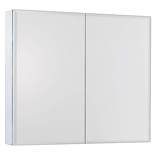 Movo Double Doors Medicine Cabinet with Mirror, 30 inch X 26 inch Aluminum Bathroom Medicine Cabinet, Adjustable Glass Shelves, Waterproof and Rust-Resist, Recess or Surface Mount