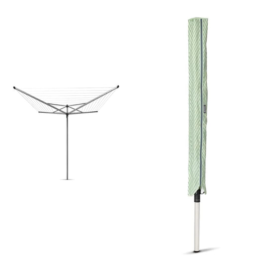 Brabantia Topspinner Outdoor 4 Arm Spinning Clothesline Rotating & Clothes Drying Rack Cover - Weather Resistant Material - Zip Closure - Outdoor - Drying Rack Protection