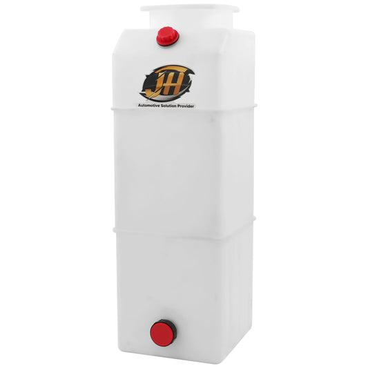 13 Quart Poly Power Unit Reservoir for Hydraulic Systems, Polyethylene Flat Bottom Utility Fluid Tank for Dump Trucks Trailers RVs Boats