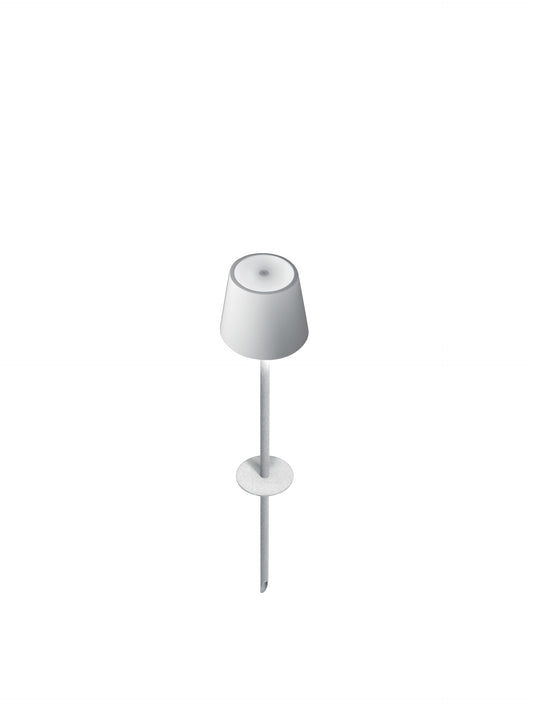 Zafferano, Poldina Peg Pro Magnetic, Rechargeable Cordless Garden Lamp with Touch Controls, Suitable for Garden,Patio and Pathways, Dimmer, 2200-3000 K, Height 23.6 Inches, White Color