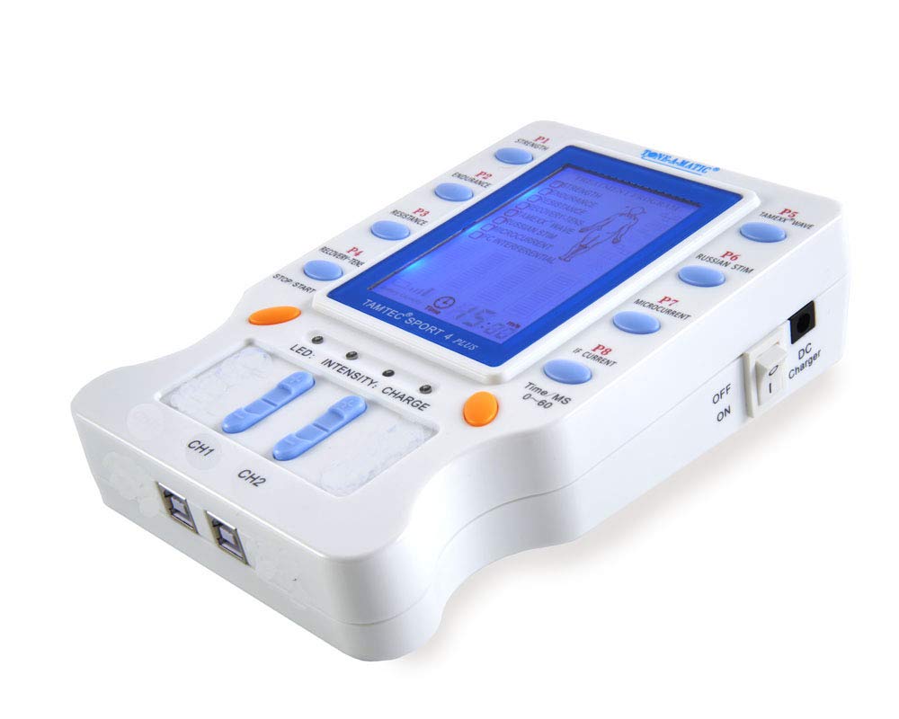 TAMTEC Sport 2 Plus – Muscle Stimulator with TENS Kit – 8 Programs – Helps Improve Muscle Strength and for Pain Relief – Dual Channel EMS Unit