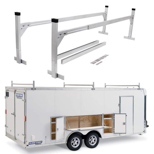 StarONE Trailer Ladder Rack, Adjustable Ladder Rack for 4' - 8.5' Enclosed & Open Trailers, 400 lbs Capacity for Ladder/Lumber/Kayak/Solar Panel, Aluminum