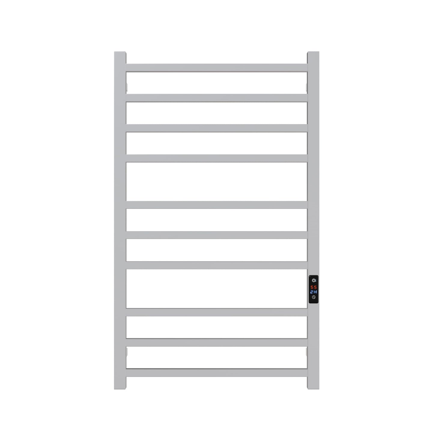 SATOH Towel Warmer for Bathroom Heated Towel Rack Wall Mounted Electric Drying Rail with Plug-in Installation & Timer Stainless Steel Hot Towel Warmer - 88cm x 53cm (Polished Chrome)
