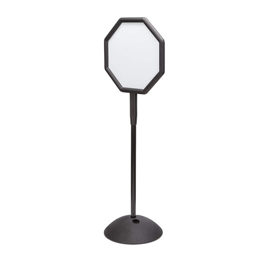 Safco Write Way Dry Erase Board Octagon Shape Sign, Dual-Sided and Magnetic for Indoor and Outdoor Use, 65"in Height, Black