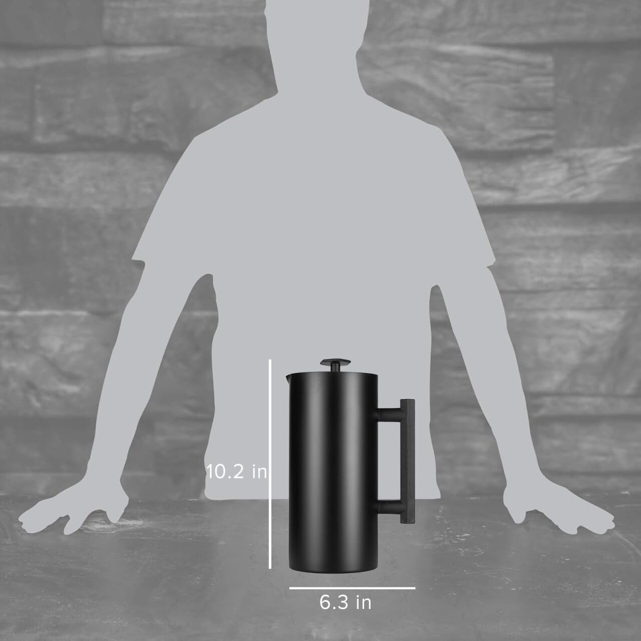 ESPRO P6 32 Ounces French Press Coffee Maker, Double Walled Stainless Steel Insulated, Matte Black