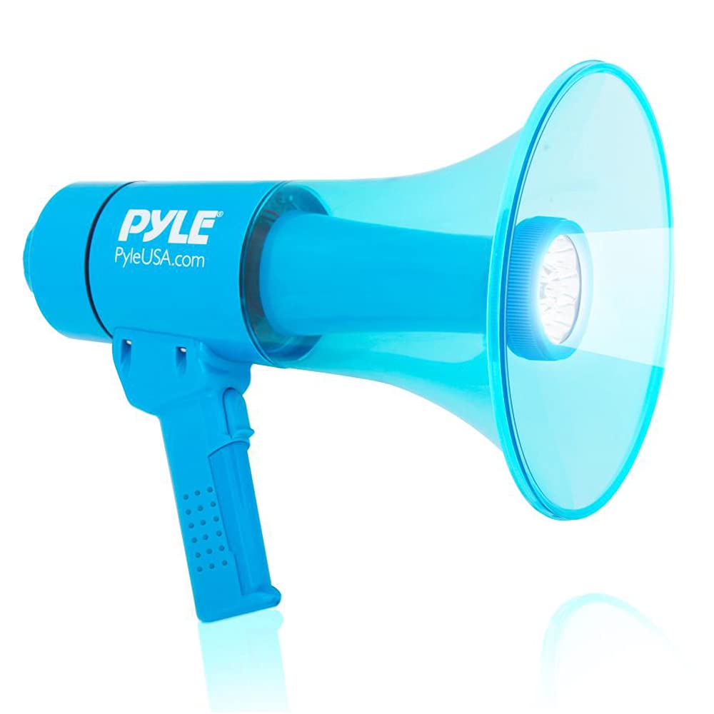 Pyle 40W Portable PA Megaphone with Alarm Siren, Adjustable Volume, Marine Grade Waterproof Construction, 1000-Yard Range, Lightweight Handheld, Requires 8 AA Batteries - Ideal for Indoor/Outdoor Use