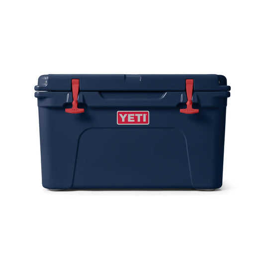 YETI Tundra 45 Cooler, Navy/Rescue Red