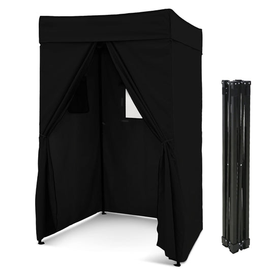 EAGLE PEAK Flex Compact 4x4 Pop-up Canopy Changing Room, Portable Privacy Dressing Room for Indoor Fashion Photoshoots, Camping, or Pool, Black