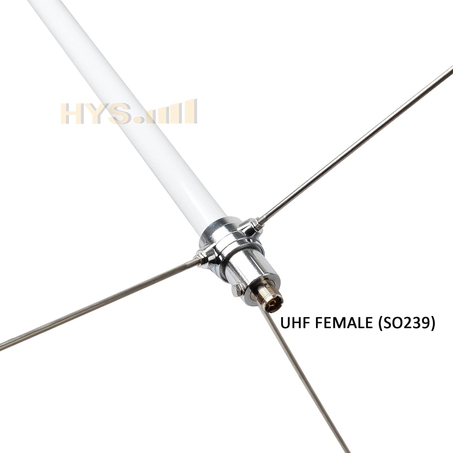 HYS 200W GMRS Base Antenna 5/8 Wave 7.2dBi Pre-Tuned 462-467MHz for Motorola Repeater GR1225 GR500, Midland Anytone Mobile Radio, Fiberglass Omnidirectional