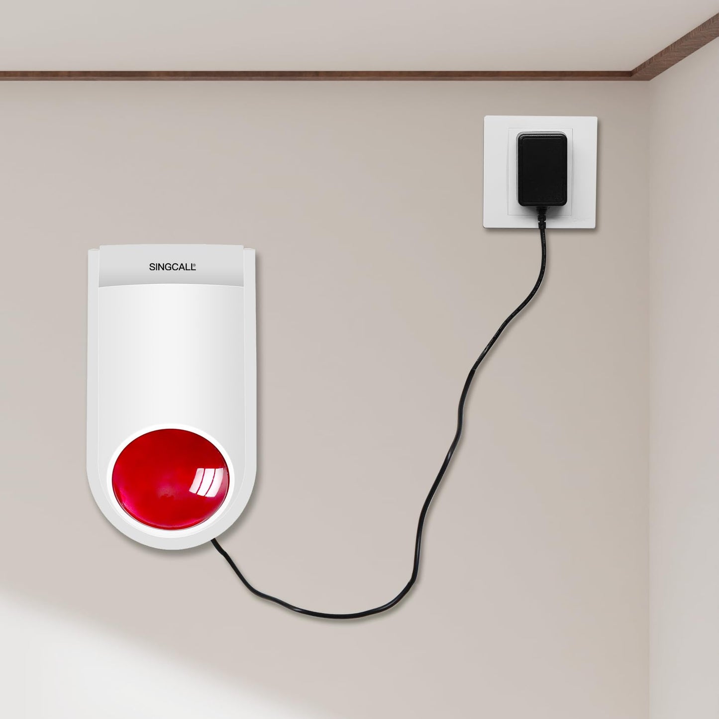 Strobe Siren Panic Alarm Button Siren Alarm with Light for Home Caring Loud Outdoor SOS Alert System 2 Red Flashing Siren and 4 Emergency Button for Store Hotel Jewelry Shop Security