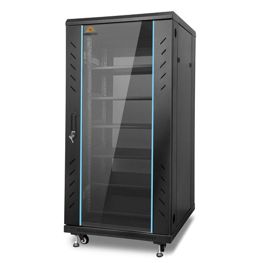 SGPWATT SUNGOLDPOWER 6-Layer Enclosed Battery Cabinet with 600A Bus Bar and Wheels, Compatible 100AH 3U Rack LiFePO4 Lithium Batteries, Ventilation Design, for Solar System and Energy Storage