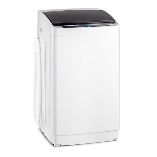 ROVSUN 17.8LBS Portable Washing Machine, Full-Automatic Electric Laundry Machine with Stainless Steel Drum, Compact Washer and Spin Dryer Combo with Drain Pump for Apartment, Dorm, Home