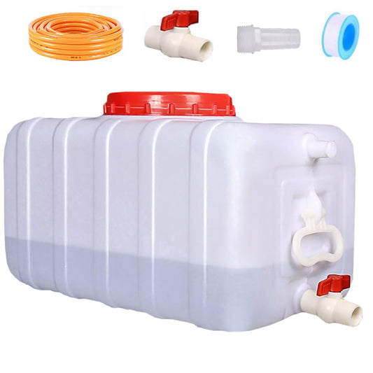 JINSADU Portable Water Tank Water Storage Tank for Camping with Spigot Hose Plastic Water Container Water Storage Container for Emergency Water Storage Hiking Outdoor(Size:13gallon / 50L)