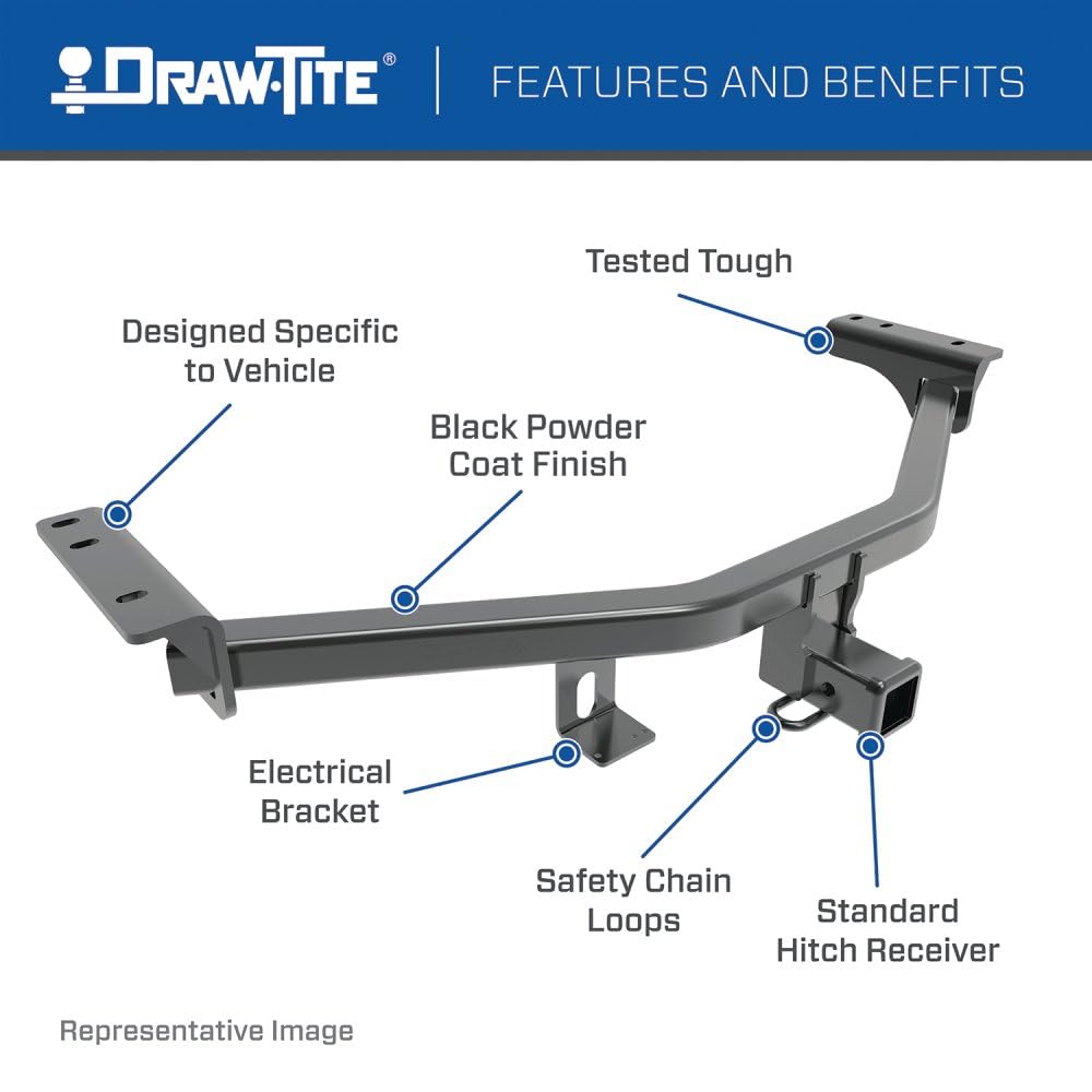Draw-Tite 76226 Class 3 Trailer Hitch, 2 Inch Square Receiver, Black, Compatible with 2011-2025 BMW X3 and 2019-2025 BMW X4.