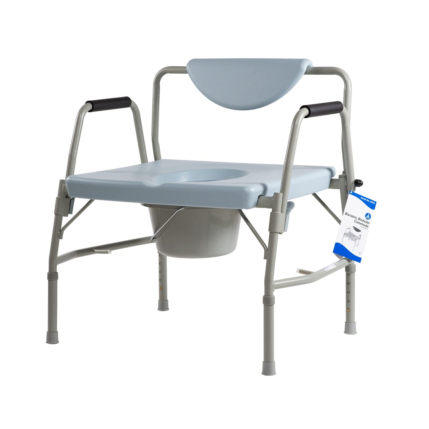 Dynarex Bariatric Drop Arm Bedside Commode, Multi-Use Portable Toilet Chair with 650 Pound Weight Capacity and a Heavy-Duty Steel Frame, Grey, 1 Bariatric Drop Arm Bedside Commode