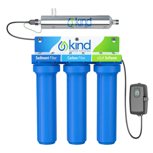 Kind Water Systems E-3000UV Whole House Salt-Free Water Softener & Filter Combo with UV