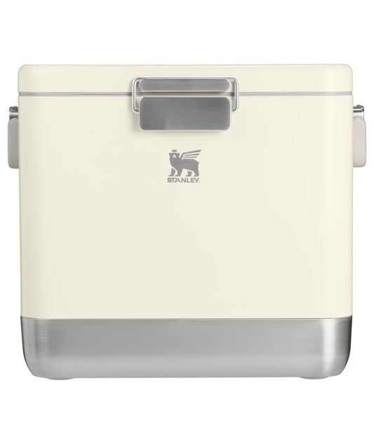 STANLEY Lifted Spirits™ Stainless Steel Cooler | Vacuum Insulated Hard Cooler | Leakproof VaultSeal™ Latch | Premium 18/8 Recycled Stainless Steel | BPA-Free | 55 qt | Cream Gloss