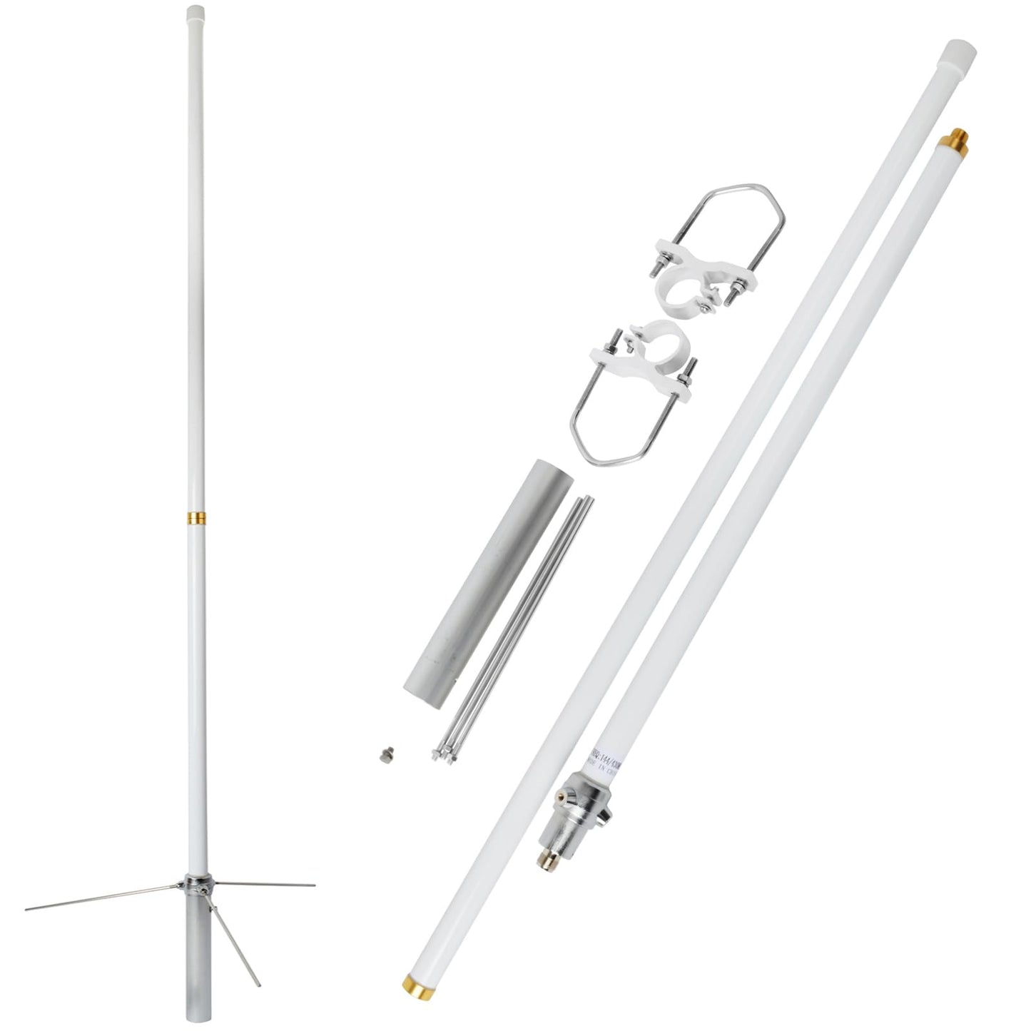 HYS 200W GMRS Base Antenna 5/8 Wave 7.2dBi Pre-Tuned 462-467MHz for Motorola Repeater GR1225 GR500, Midland Anytone Mobile Radio, Fiberglass Omnidirectional