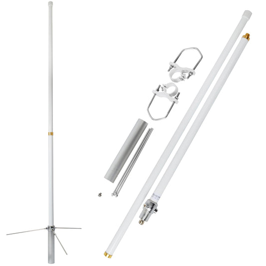 HYS 200W GMRS Base Antenna 5/8 Wave 7.2dBi Pre-Tuned 462-467MHz for Motorola Repeater GR1225 GR500, Midland Anytone Mobile Radio, Fiberglass Omnidirectional