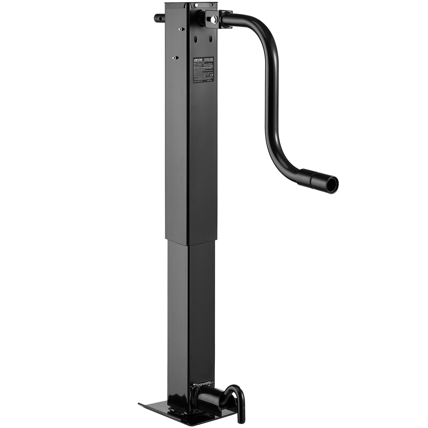 VEVOR Heavy-Duty Trailer Jack, 12,000 lbs Load Capacity, Sidewind Square Direct Weld-on Trailer Jack with Handle Crank, Adjustable Drop Leg, 26-Inch Travel for Lifting RV, Utility, Yacht Trailers