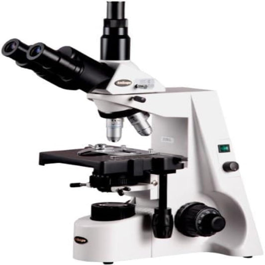 AmScope T690C-PL Trinocular Compound Microscope, 40X-2500X Magnification, WH10x and WH25x Super-Widefield Eyepieces, Infinity Plan Achromatic Objectives, Brightfield, Kohler Condenser, Double-Layer Mechanical Stage