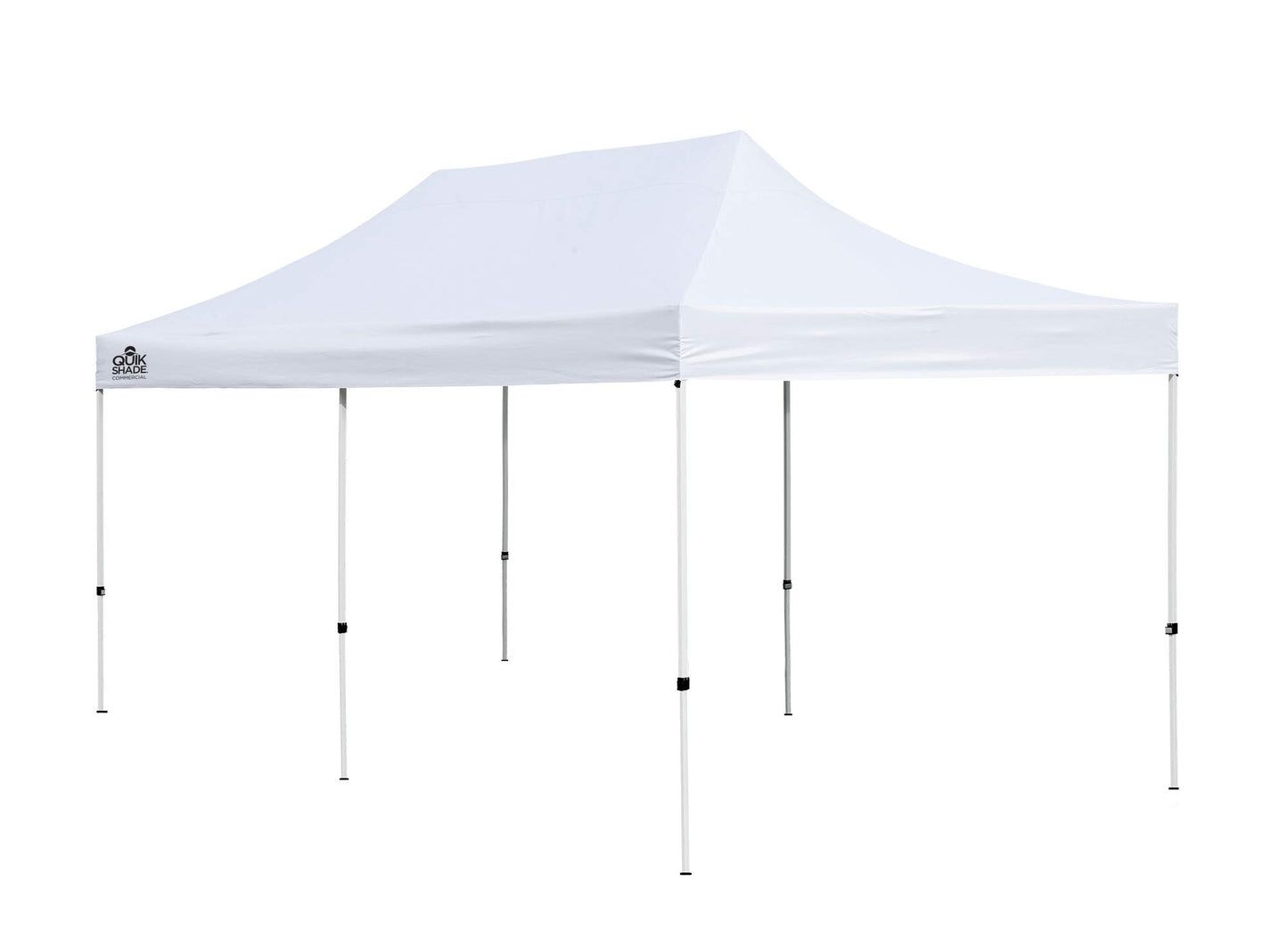 Quik Shade 10' x 20' Commercial 200 Square Feet of Shade Straight Leg Base Outdoor Pop-Up Canopy, White