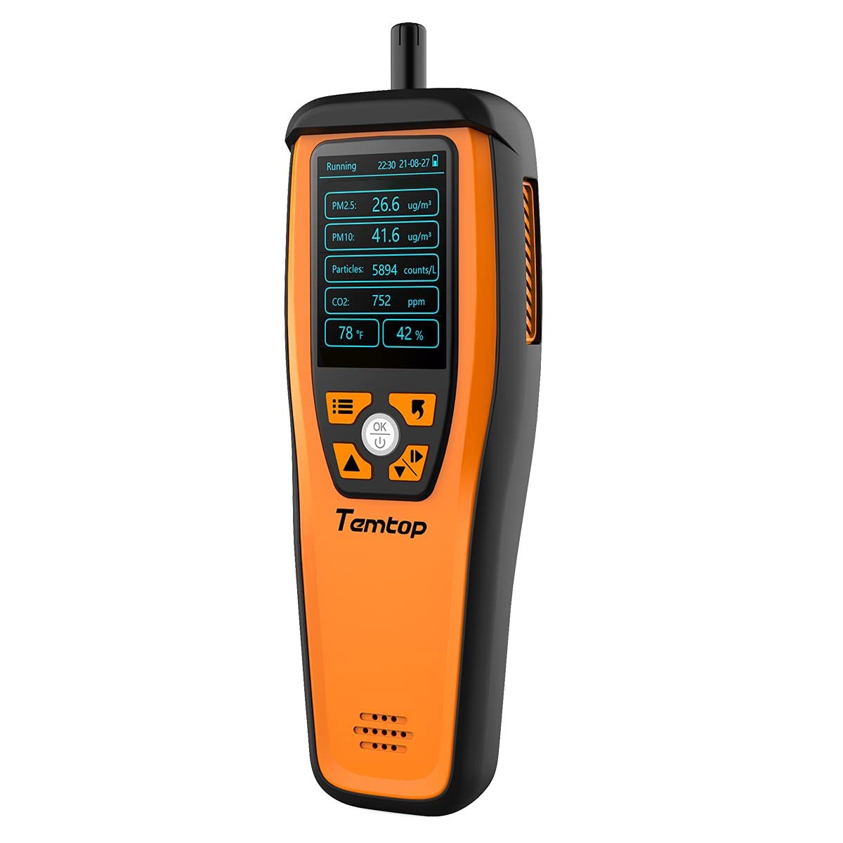 Temtop Air Quality Meter: Precision Indoor/Outdoor CO2, PM2.5, PM10, Detection with Audio Alarm, Temperature & Humidity Insights for Enhanced Home Comfort, M2000C