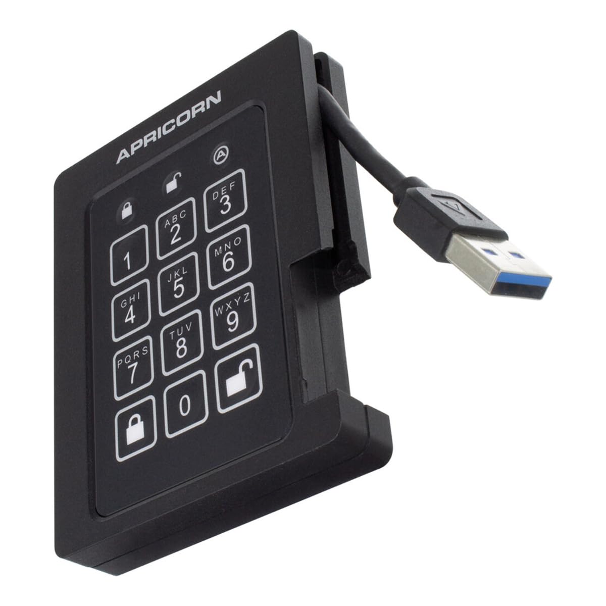 Apricorn 4TB Aegis Padlock SSD 256-Bit, FIPS 140-2 Level 2 Validated Ruggedized USB 3.0 Encrypted External Portable Drive (ASSD-3PL256-4TBF)