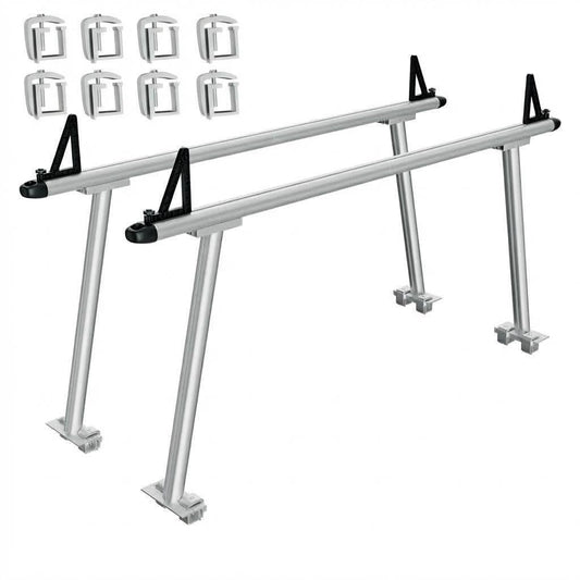 71" Aluminum Truck Ladder Rack, 800 Lbs Capacity Truck Rack, Heavy Duty Universal Pickup Truck Bed Rack with 8 No-Drill c-Clamps for Kayak, Surfboard, Lumber, Ladder & More