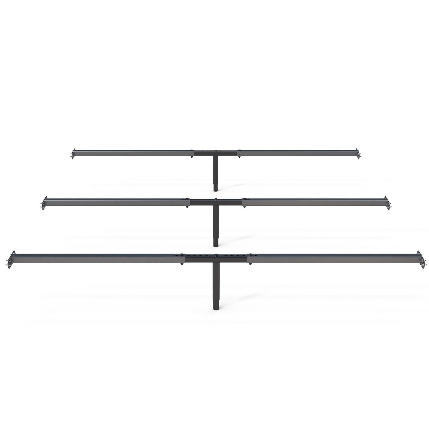 Bed Frame Support System 3Pack 58in-68in, Adjustable Bed Frame Center Support, Bed Support Slats for Queen and King Mattress, Box Springs, and Universal Bed Foundations (Black/3pack, 70Inch-80Inch)