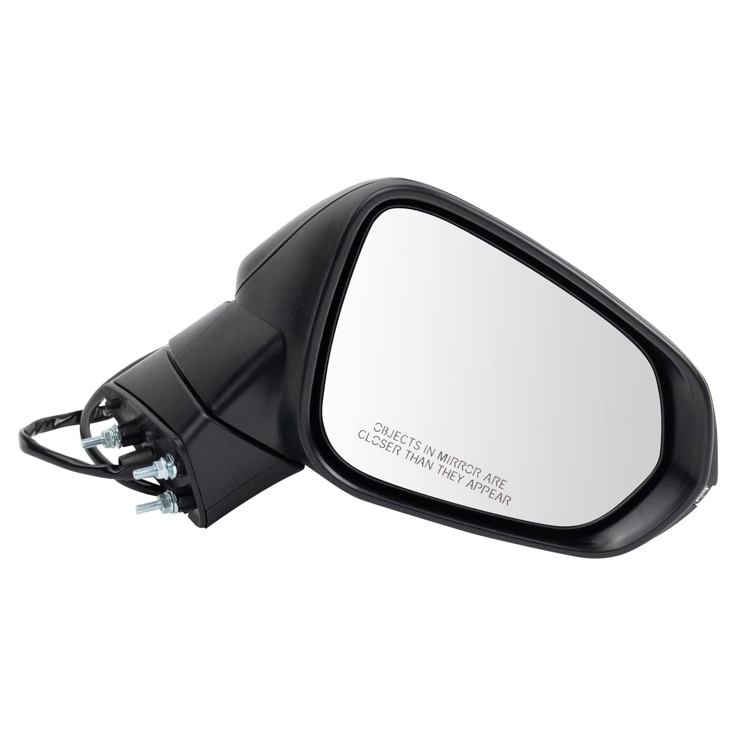 TRQ Passenger Side Power Folding Heated Mirror Smooth Black Paint to Match Compatible with 2018-2021 Lexus NX300h LX1321166