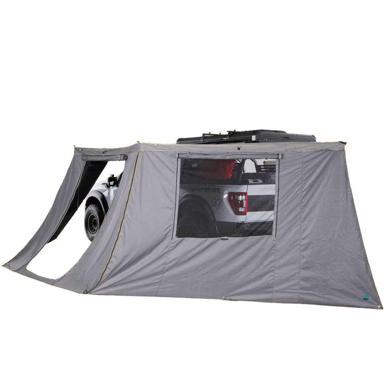 Overland Vehicle Systems HD Nomadic 180 Awning Wall with Windows and Large Door- 280G Poly Cotton Rip Stop Body - Awning Walls are Secured Using Zipper