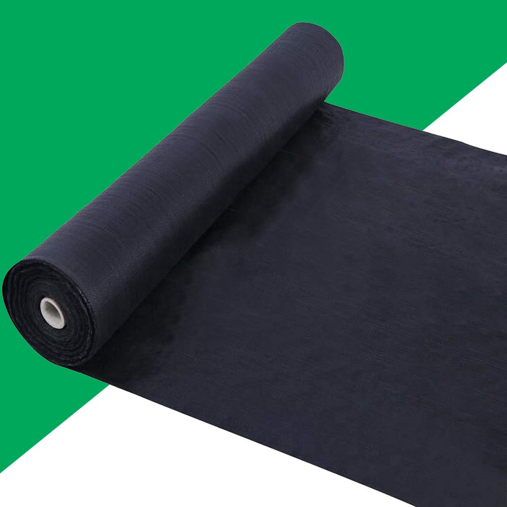 Kdgarden Premium 5oz Pro Weed Barrier Landscape Fabric Ground Cover Heavy Duty Commercial Anti-Weed Gardening Mat, 6ft x 200ft, Black