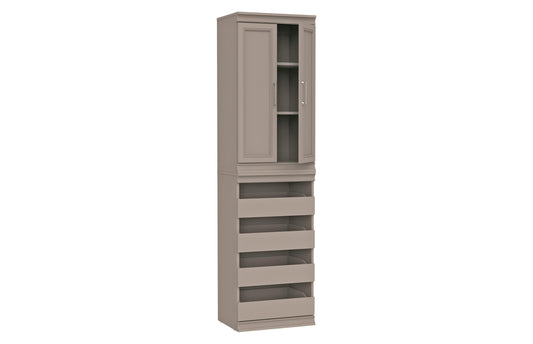 ClosetMaid Modular Storage 21.38-inch W 3-Shelf 4-Drawer Tower Wood Closet System, Smoky Taupe