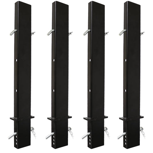 BoxerTool 4 Pack 30" Adjustable C Channel Pipe Stake for Flatbed Trailer Hauler – Made of Steel - 4 Pack