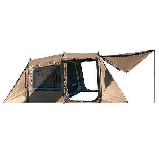 Outdoor Camping Tent 6 Person, Large Family Tunnel Tent with 4 Door 2 Window